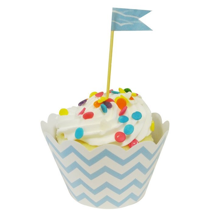 AllyDrew Standard Size Chevron Cupcake Wrappers (Set of 20), Orange N2
