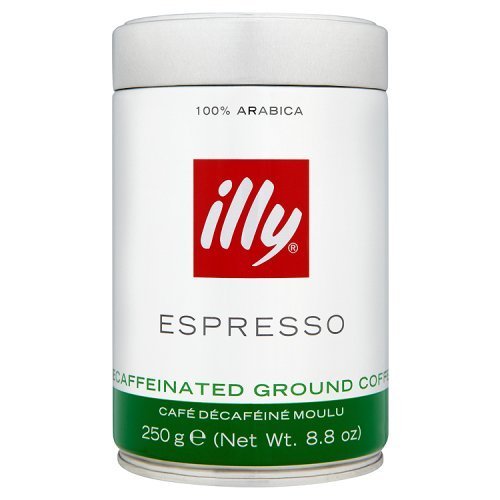 Illy decaffeinated ground coffee, 8.8oz can.