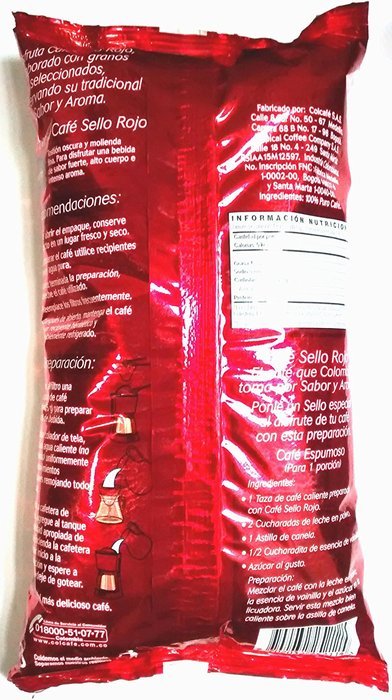 Sello Rojo Roast & Ground Coffee, 17.6-ounce Brick N7