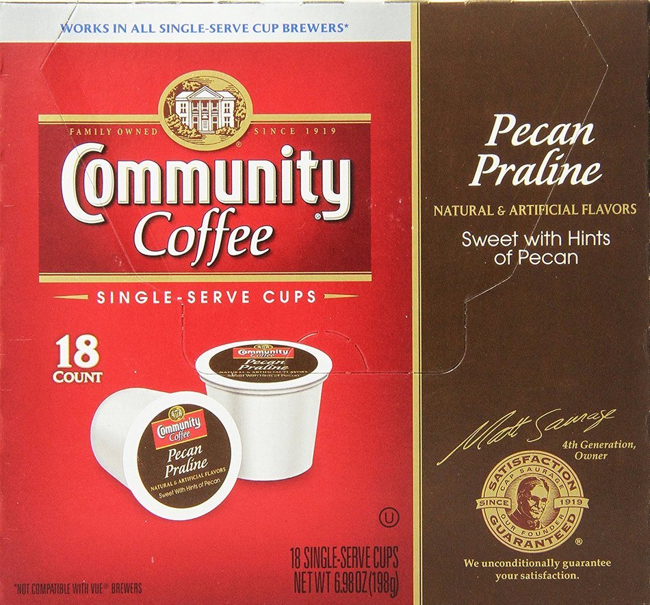 Community Coffee Pecan Praline, K-Cup for Keurig Brewers, 18 Count N6