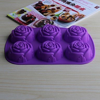 Sher Bakeware Silicone Rose Baking Molds for Chocolate Cake Jelly (Random Colors)