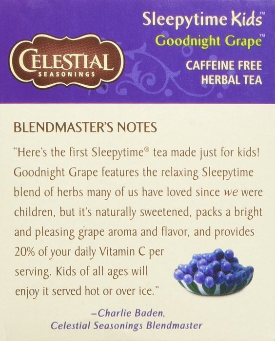 CELESTIAL SEASONINGS HERB TEA,SLPYTIME,KDS,GRP, 20 BAG N5