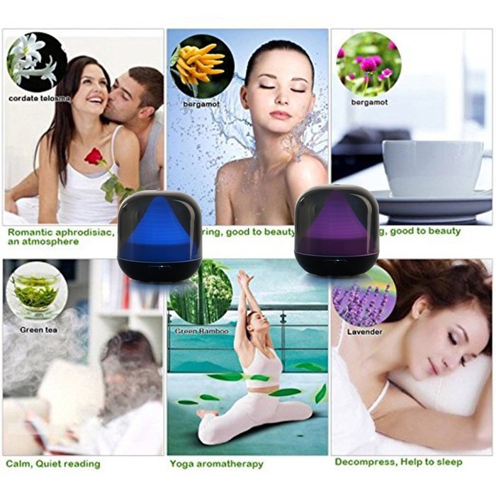 Top Home Dec Transparent Ultrasonic Aromatherapy Essential Oil Diffusers 300ml Cool Mist Transparent Humidifier... N4