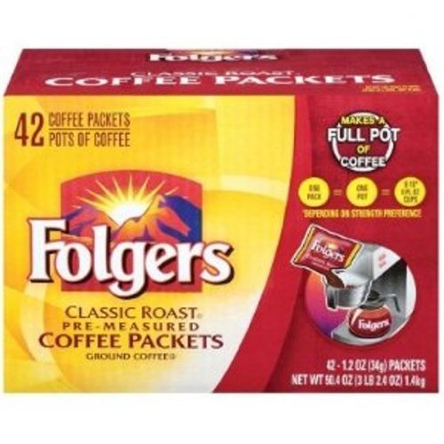 Folgers Classic Roast Coffee Packets, 42-Count N2