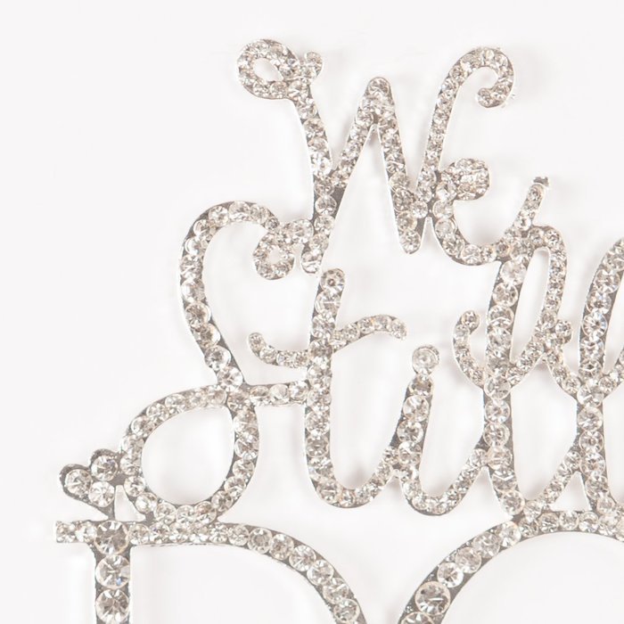 We Still Do Cake Topper, Gold Anniversary or Vow Renewal Rhinestone Decoration (Gold) N3