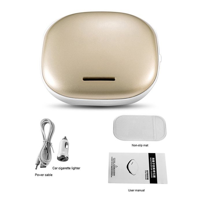 Antech Mini Car Anion Air Purifier, Car Negative Ion Freshener With Car Cigarette Lighter N2