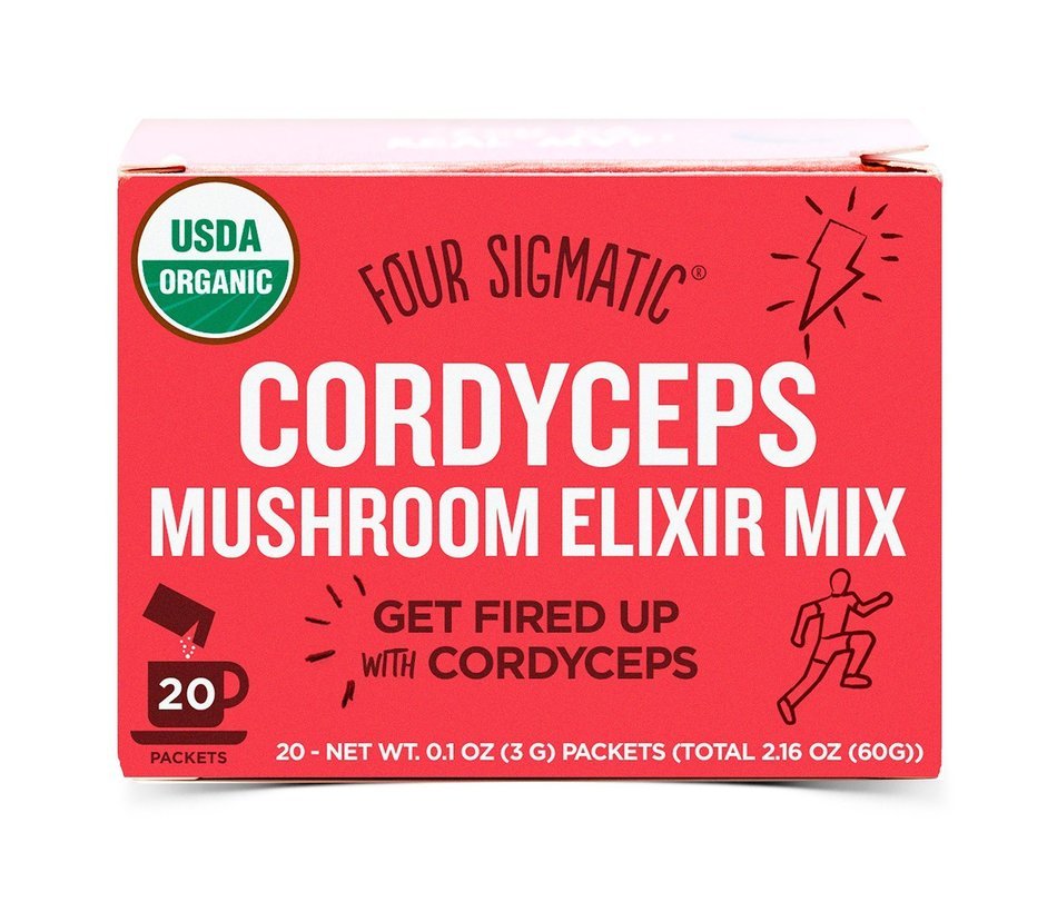 Four Sigmatic Cordyceps Mushroom Elixir Drink Mix (20 Count) &ndash; Natural, Organic Superfood &ndash; Pre-Workout Booster