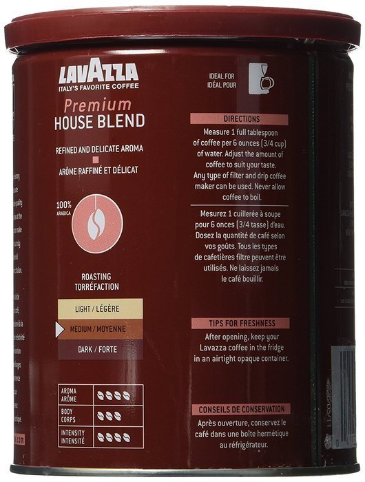 Lavazza Premium House Medium Roast Blend Coffee, 10-Ounce (Pack of 4) N10