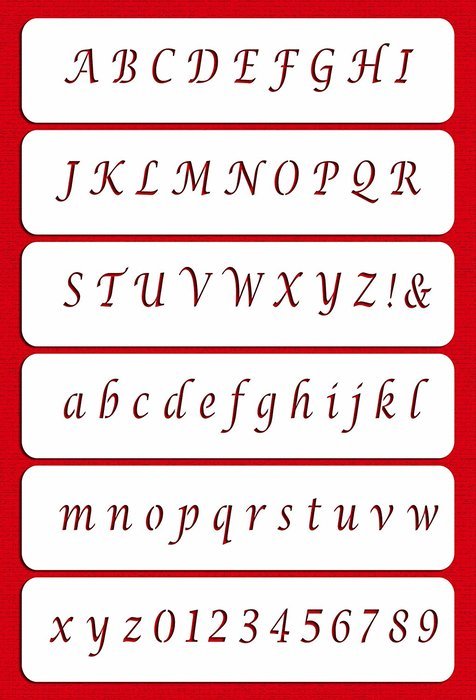 Designer Stencils C045 Alphabet Cake Stencil, Beige/semi-transparent