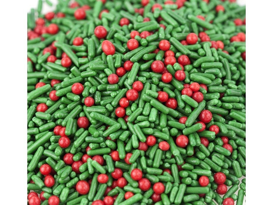 SweetGourmet Kerry's Holly Berry Mix - Christmas Sprinkles & Nonpareils (12oz) N2