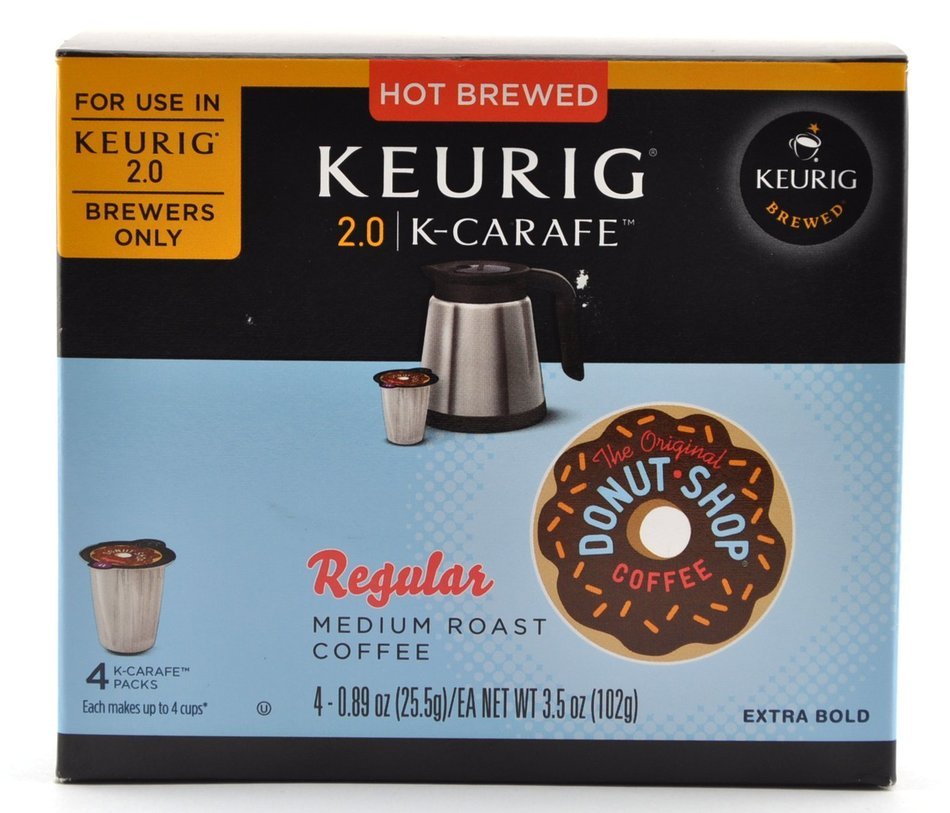 Keurig 2.0 The Original Donut Shop Coffee K-carafe Packs (4ct Regular Medium Roast)