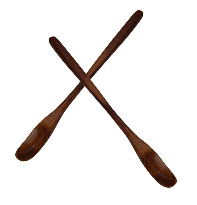 8-1/3 Inch High-grade Long Handle Nanmu Wooden Tea Coffee Mixing Measuring Spoon, Set of 2 (4) N6