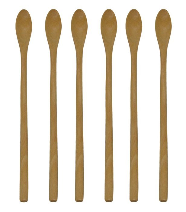 8-1/3 Inch High-grade Long Handle Nanmu Wooden Tea Coffee Mixing Measuring Spoon, Set of 2 (4) N7