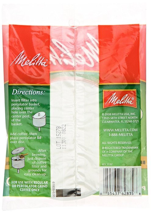 Melitta 628354 100-Pack Disc Coffee Filters - Quantity 24
