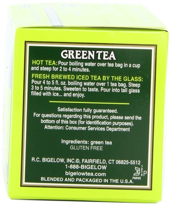 Bigelow Green Tea, 20-Count Boxes (Pack of 6) N4
