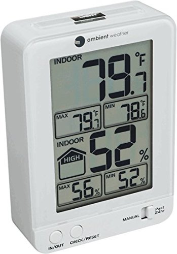 Ambient Weather WS-2063-W Indoor Temperature and Humidity Monitor with Backlight N7