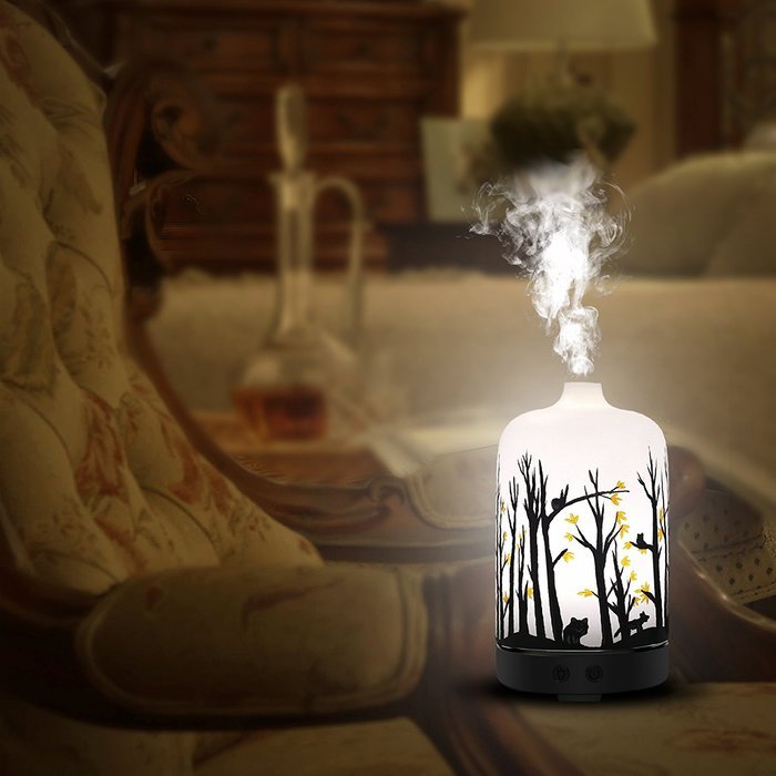 COOSA 100ml US Standard Plug Ultrasonic Aromatherapy Essential Oil Diffuser Cool Aroma Mist Humidifier with Multi-colored... N3