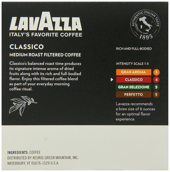 Lavazza Classico Medium Roast Coffee, Keurig K-Cups, 60 Count N10