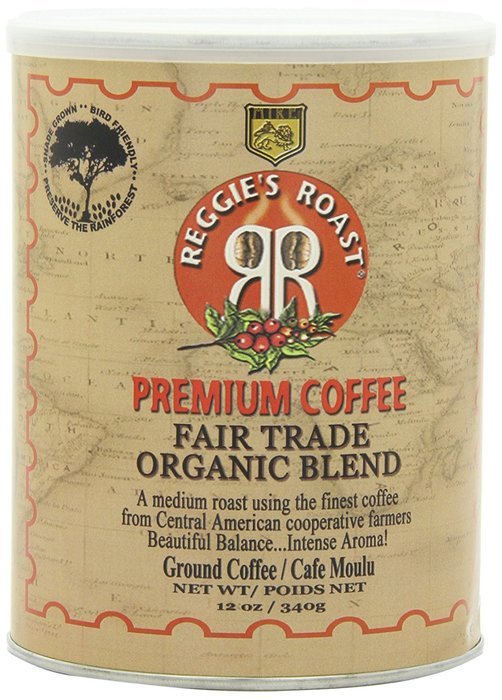 Reggie's Roast Organic, Fair Trade Ground Coffee, 12-Ounce Cans (Pack of 3) N4