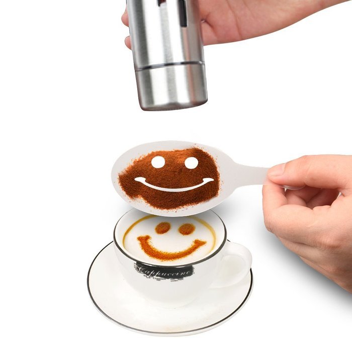Antkits 16 pcs of Plastic Fancy Coffee Foam Pattern DIY Originality Printing Mold Tools