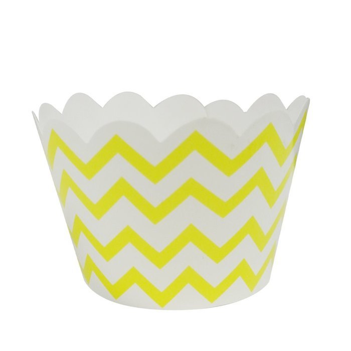AllyDrew Standard Size Chevron Cupcake Wrappers (Set of 20), Orange N3