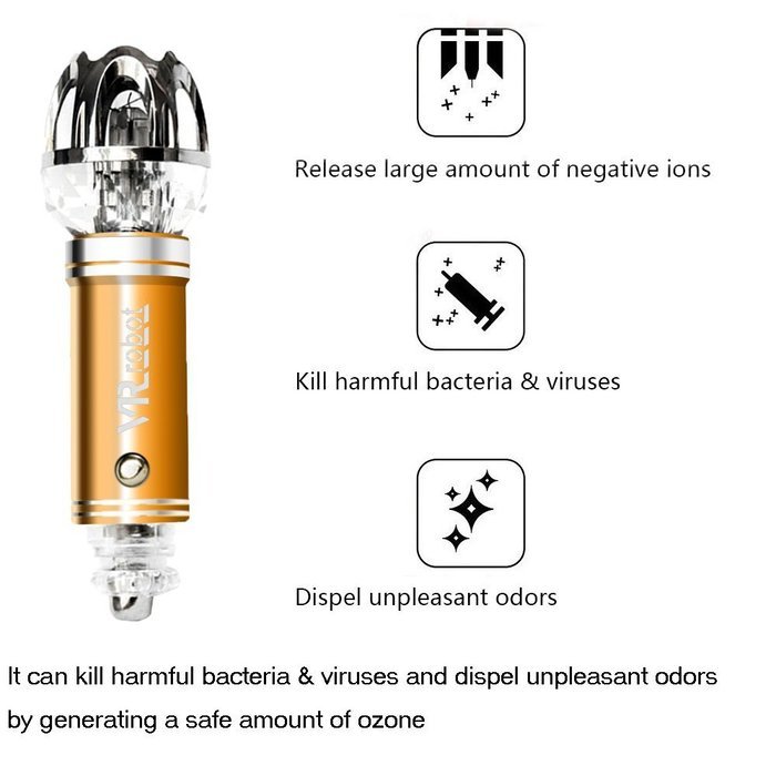 Car Air Purifier by VR-robot,Car Air Fresher,Ionic Purifier,Oxygen Ozone Ionizer, Cleaner Removing Dust, Pollen... N6