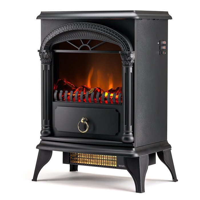 Hamilton 22-inch Portable Free Standing 1500W Electric Fireplace Stove with Realistic Fire and Vintage Logs -... N7