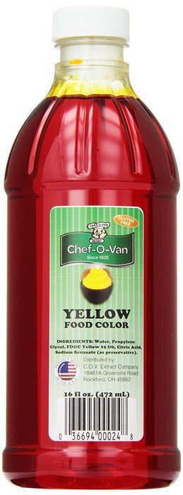 Chef-O-Van Food Coloring, Yellow, 16 Ounce N2