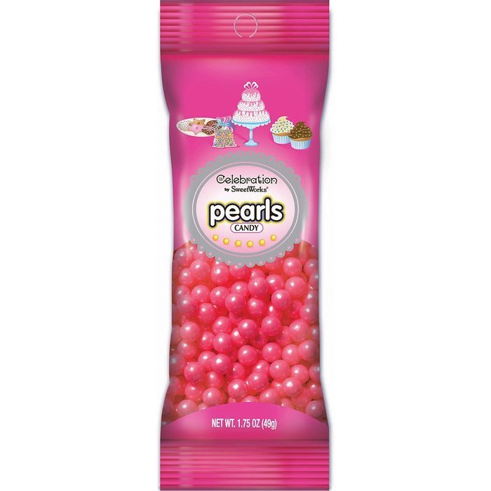 Sweetworks Celebrations Candy Pearls Pouch Shimmer, 1.75 oz, Gold