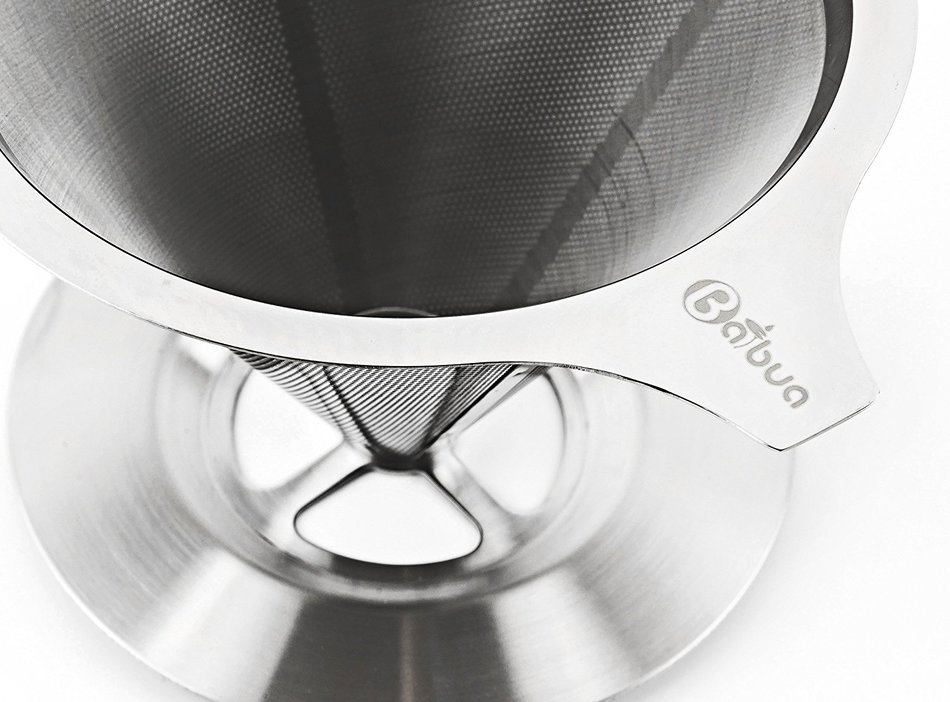 Paperless Pour Over Coffee Dripper with Coffee Scoop, Stainless Steel double mesh Reusable Pour Over Coffee Filter... N2
