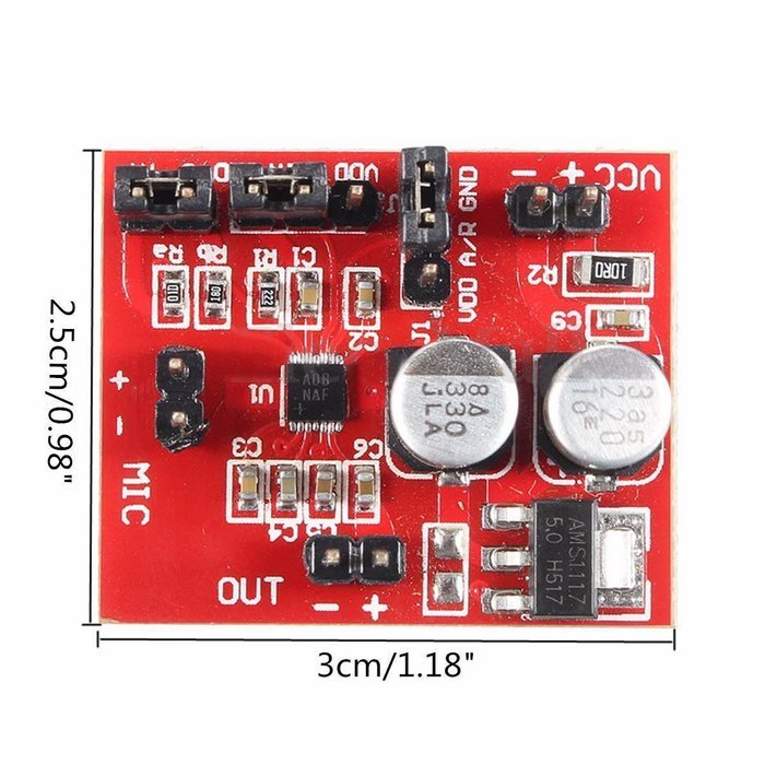 Qianson MAX9814 Electret Microphone Amplifier Module Mic Signal Amp With AGC Function DC 3.6-12V For Arduino
