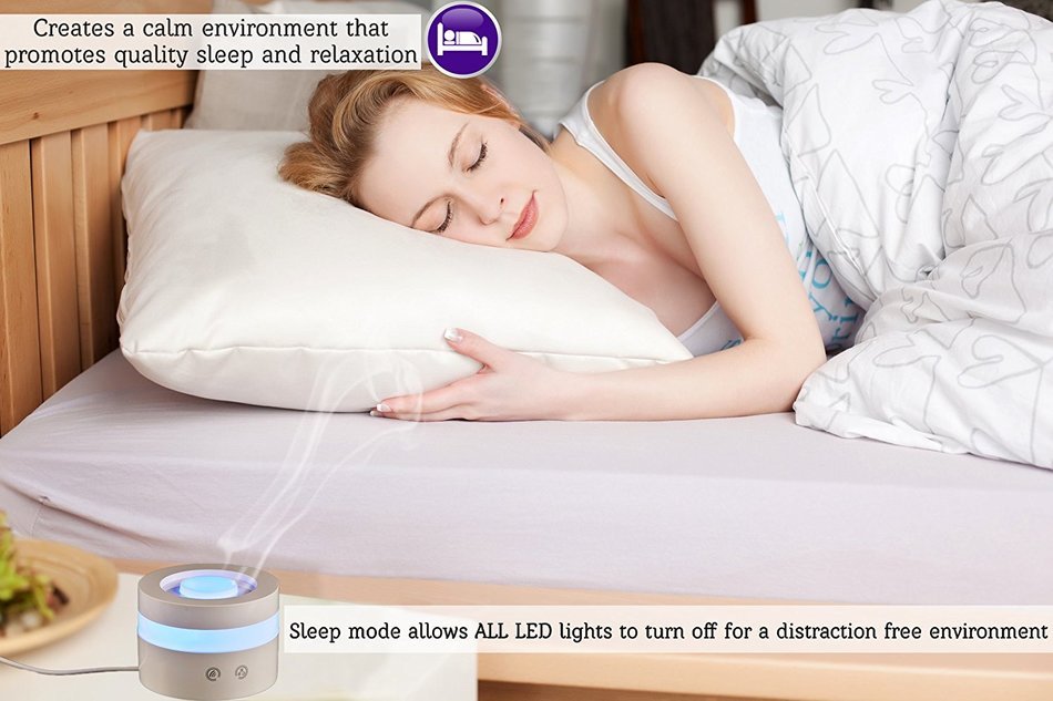 Aromatherapy essential oil diffuser Ultrasonic Cool Mist aroma humidifier with color changing LED lights &ndash; 100... N4