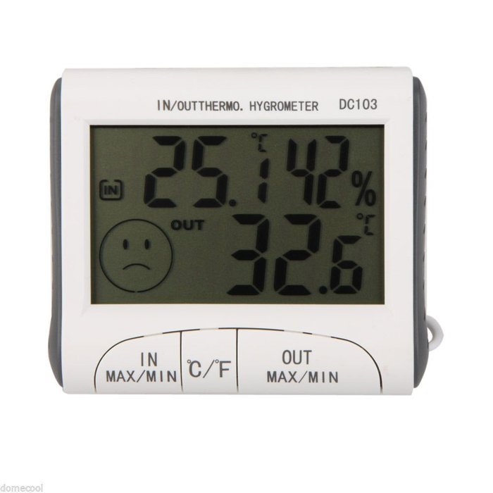 SYS Digital Room Thermometer Hygrometer Max Min Temperature Humidity Indoor Outdoor N3