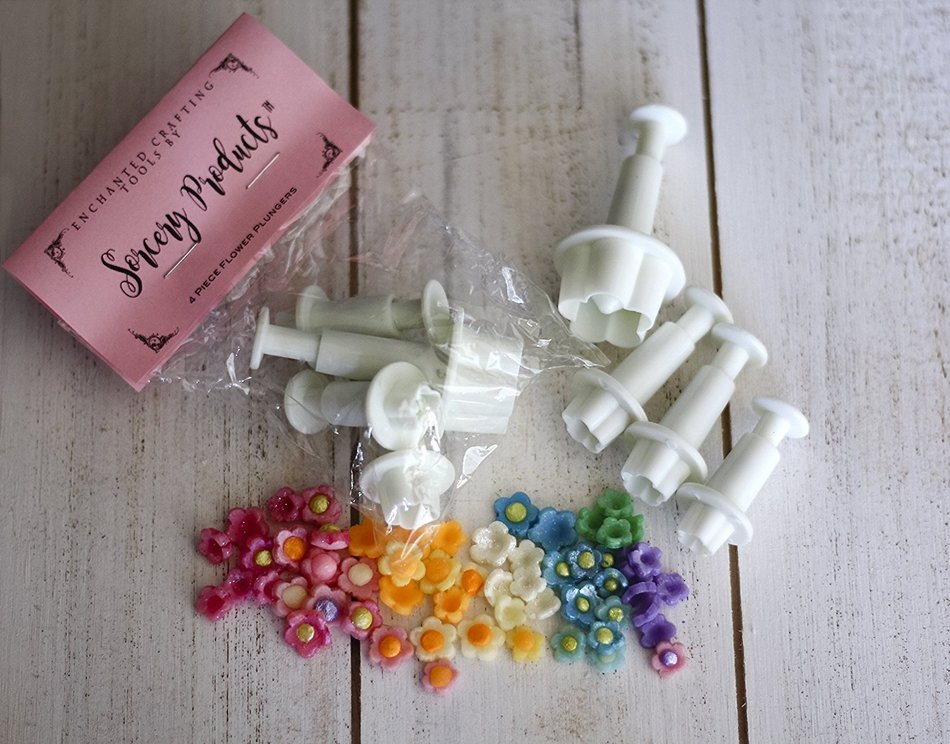 Sorcery Products Fondant Tool Set 4 FLOWER plunger Set