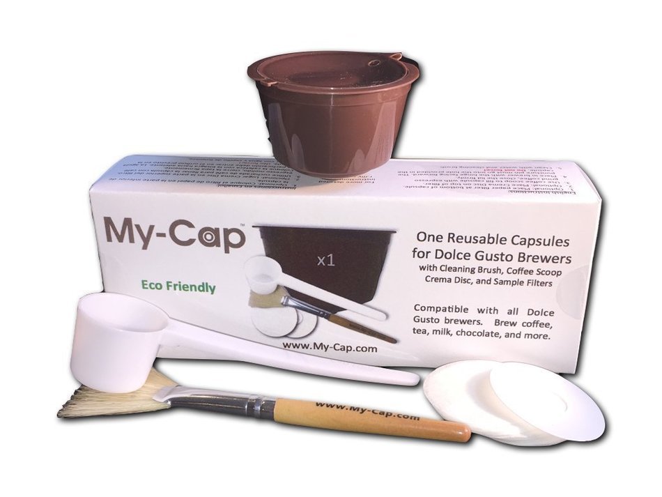 My-Cap's 3 Reusable/Refillable Capsules for Nescaf&eacute;&reg; Dolce Gusto &reg; Brewers | Compatible with Mini Me, Genio, Piccolo... N15