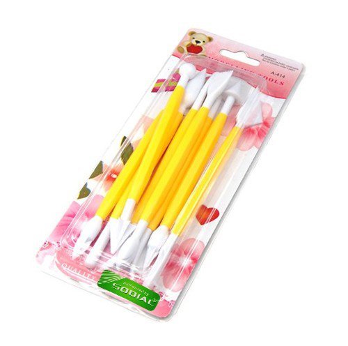 SODIAL- 8Pcs Cake Fondant&Gumpaste Decorating Modeling Tools Set, 16 Designs N2