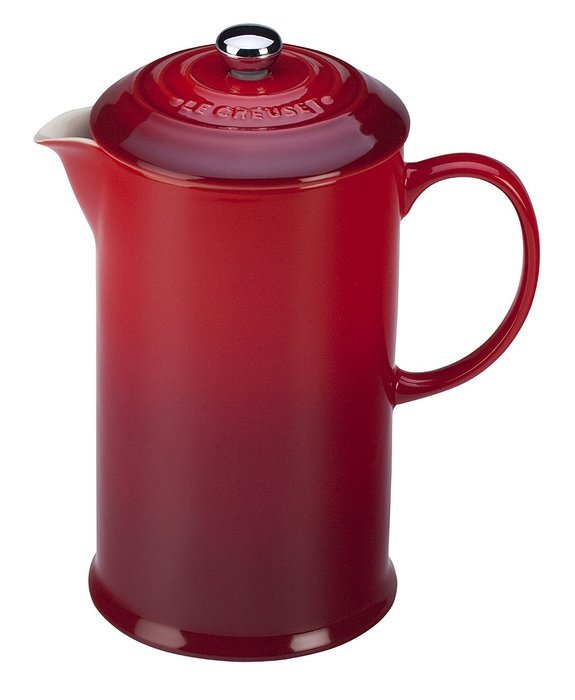 Le Creuset of America Stoneware Petite French Press, 12 oz, Cherry N3