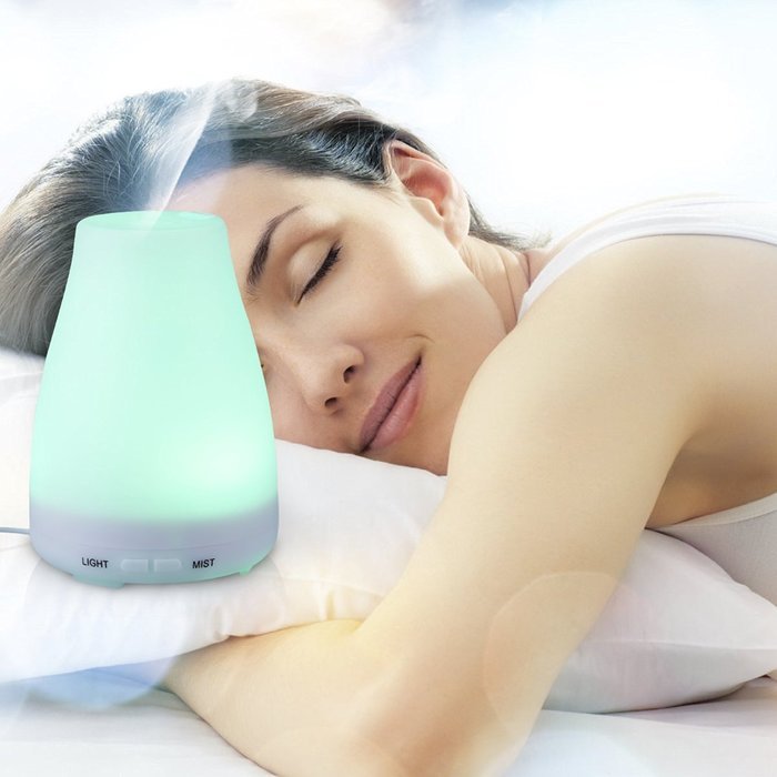 Finether 100ML Aroma Essential Oil Diffuser Ultrasonic Aromatherapy Purifier Humidifier Air Mist and 7 Color Changing... N16