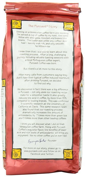 Puroast Low Acid Coffee Organic Dark French Roast, Drip Grind, 2.5-Pound Bag N4