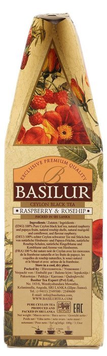 Basilur Magic Fruits RASPBERRY and ROSEHIP Black Leaf Tea -100g