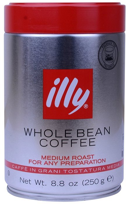 illy Caffe Normale Whole Bean Coffee, Medium Roast, Red Top, 8.8 coffee cans (Pack of 6) N2