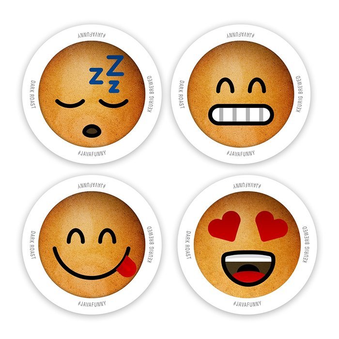 JavaMoji, Emoji K-Cup Pods, Dark Roast Coffee, 100% Recyclable, 12 Count N17