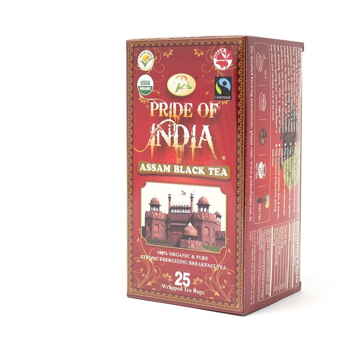 Pride Of India Organic Indian Assam Black Tea, 25 Tea Bags N7