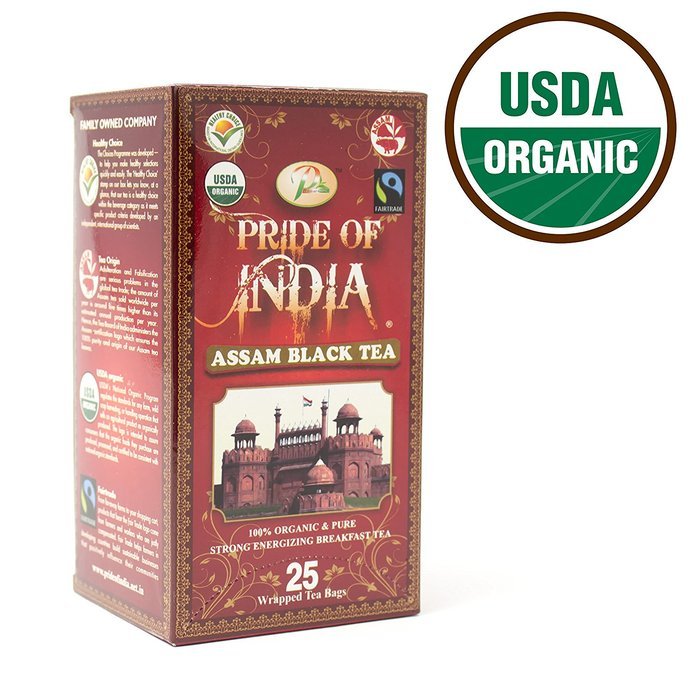 Pride Of India Organic Indian Assam Black Tea, 25 Tea Bags N9