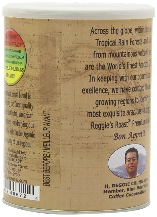 Reggie's Roast Organic, Fair Trade Ground Coffee, 12-Ounce Cans (Pack of 3) N6