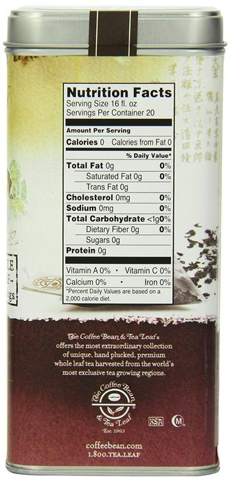 The Coffee Bean & Tea Leaf, Tea, Hand-Picked Earl Grey, 20-Count Tin N6