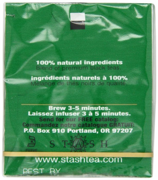 Stash Tea Double Bergamot Earl Grey Black Tea, 10 Count Tea Bags in Foil (Pack of 12) N41