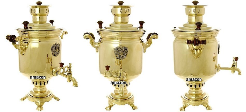 Wood and Coal Samovar. Russian National Traditions. Best Tea Kettle Pot. (5 Liter, Popular) N9