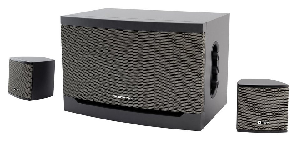 Thonet and Vander Riss 160 Watt Wood Multimedia Audio Speaker System, 2.1 Stereo Speakers with Integrated Amplifier...