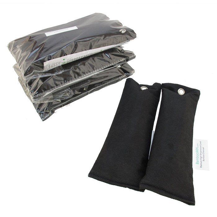 BambooMN - Bamboo Charcoal/Activated Carbon Air Purifying Bags/Freshening Odor Absober - Black - 4 Pairs (8 pcs... N6